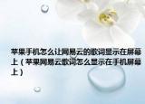 苹果手机怎么让网易云的歌词显示在屏幕上（苹果网易云歌词怎么显示在手机屏幕上）