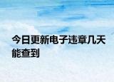 今日更新电子违章几天能查到