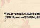 苹果12promax怎么调24小时制（苹果12promax怎么调24小时）