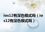 ios12有深色模式吗（ios12有深色模式吗）