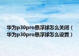华为p30pro悬浮球怎么关闭（华为p30pro悬浮球怎么设置）