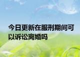 今日更新在服刑期间可以诉讼离婚吗