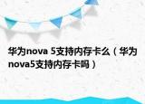 华为nova 5支持内存卡么（华为nova5支持内存卡吗）