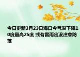 今日更新3月23日海口今气温下降10度最高25度 或有雷雨出没注意防范