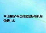 今日更新5级伤残鉴定标准及赔偿是什么