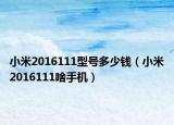 小米2016111型号多少钱（小米2016111啥手机）