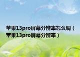 苹果13pro屏幕分辨率怎么调（苹果13pro屏幕分辨率）