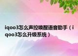 iqoo3怎么声控唤醒语音助手（iqoo3怎么升级系统）