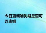 今日更新哺乳期是否可以离婚