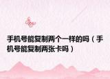 手机号能复制两个一样的吗（手机号能复制两张卡吗）