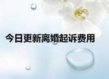 今日更新离婚起诉费用