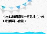 小米11如何调节一直免提（小米11如何调节音量）