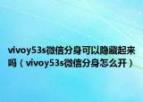 vivoy53s微信分身可以隐藏起来吗（vivoy53s微信分身怎么开）