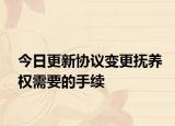 今日更新协议变更抚养权需要的手续
