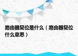 路由器复位是什么（路由器复位什么意思）