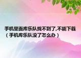 手机里面库乐队找不到了,不能下载（手机库乐队没了怎么办）