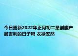 今日更新2022年正月初二是剖腹产最吉利的日子吗 衣禄安然
