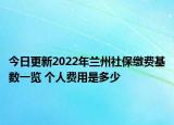 今日更新2022年兰州社保缴费基数一览 个人费用是多少
