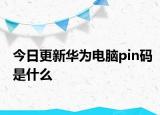 今日更新华为电脑pin码是什么