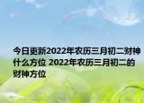 今日更新2022年农历三月初二财神什么方位 2022年农历三月初二的财神方位