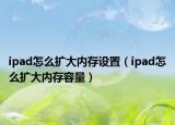 ipad怎么扩大内存设置（ipad怎么扩大内存容量）