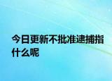 今日更新不批准逮捕指什么呢