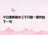 今日更新弱水三千只取一瓢饮的下一句