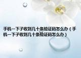 手机一下子收到几十条验证码怎么办（手机一下子收到几十条验证码怎么办）