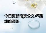 今日更新南京公交45路线路调整