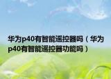 华为p40有智能遥控器吗（华为p40有智能遥控器功能吗）