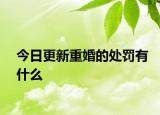 今日更新重婚的处罚有什么