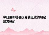 今日更新社会抚养费征收的规定是怎样的