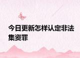 今日更新怎样认定非法集资罪
