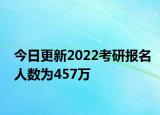 今日更新2022考研报名人数为457万