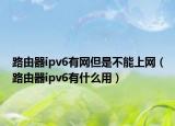 路由器ipv6有网但是不能上网（路由器ipv6有什么用）