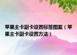 苹果主卡副卡设置标签图案（苹果主卡副卡设置方法）