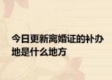 今日更新离婚证的补办地是什么地方