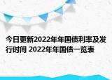 今日更新2022年年国债利率及发行时间 2022年年国债一览表