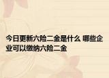 今日更新六险二金是什么 哪些企业可以缴纳六险二金