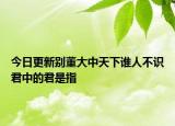 今日更新别董大中天下谁人不识君中的君是指
