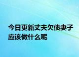 今日更新丈夫欠债妻子应该做什么呢