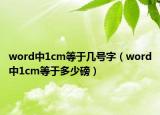 word中1cm等于几号字（word中1cm等于多少磅）