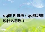 qq群 坦白说（qq群坦白说什么意思）