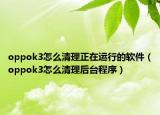 oppok3怎么清理正在运行的软件（oppok3怎么清理后台程序）
