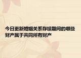 今日更新婚姻关系存续期间的哪些财产属于共同所有财产