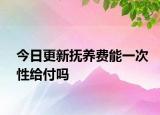 今日更新抚养费能一次性给付吗