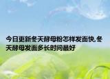 今日更新冬天酵母粉怎样发面快,冬天酵母发面多长时间最好