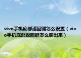 vivo手机底部返回键怎么设置（vivo手机底部返回键怎么调出来）