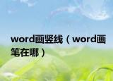 word画竖线（word画笔在哪）