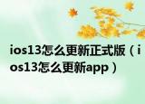 ios13怎么更新正式版（ios13怎么更新app）